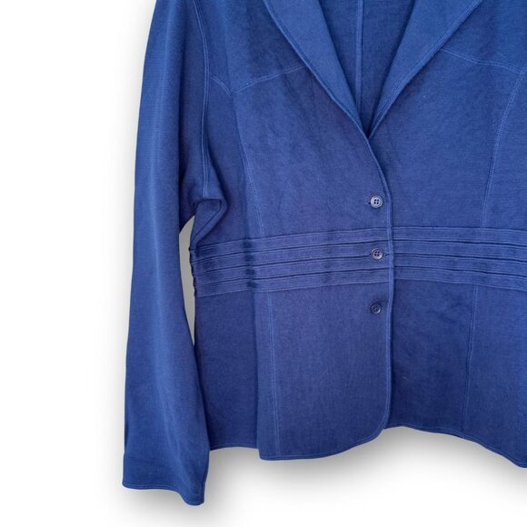 Perlavera 100% Cotton Women's Piano Blazer in Royal Blue Size XL - Picture 5 of 7